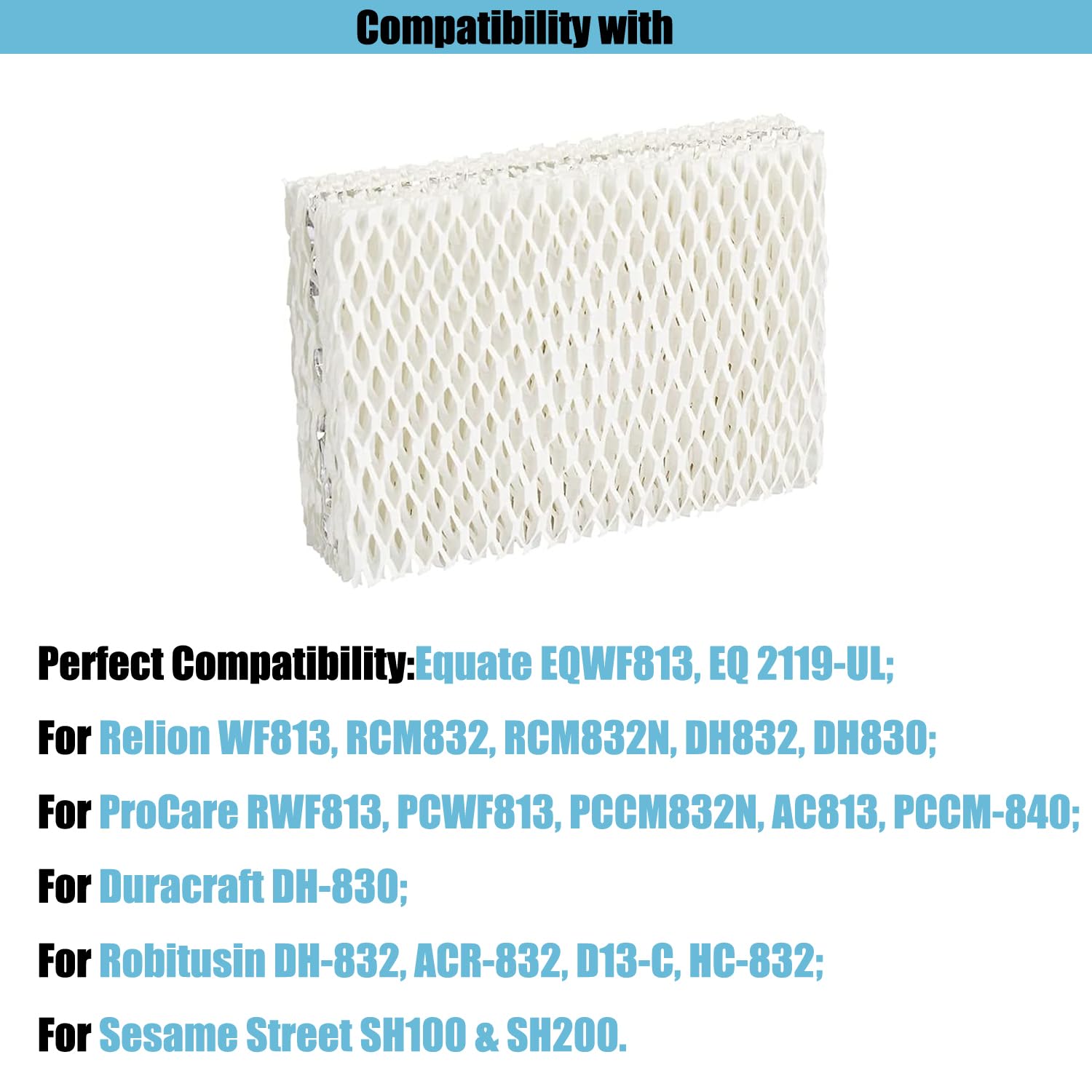 Strivy 4 Pack WF813 Humidifier Filter Replacement for Equate EQWF813,Relion WF813 RCM-832 RCM-832N,ProCare RWF813 PCWF813 PCCM832N AC813 PCCM-840,Equate EQ-2119-UL Cool Mist Humidifiers Wick Filters