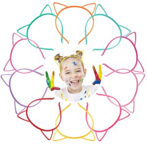 jaqakid 25pcs cat ears headbands plastic kitty hairband hair hoops party costume daily decorations bunny bow headwear cats accessories for women girls wearing and party decoration