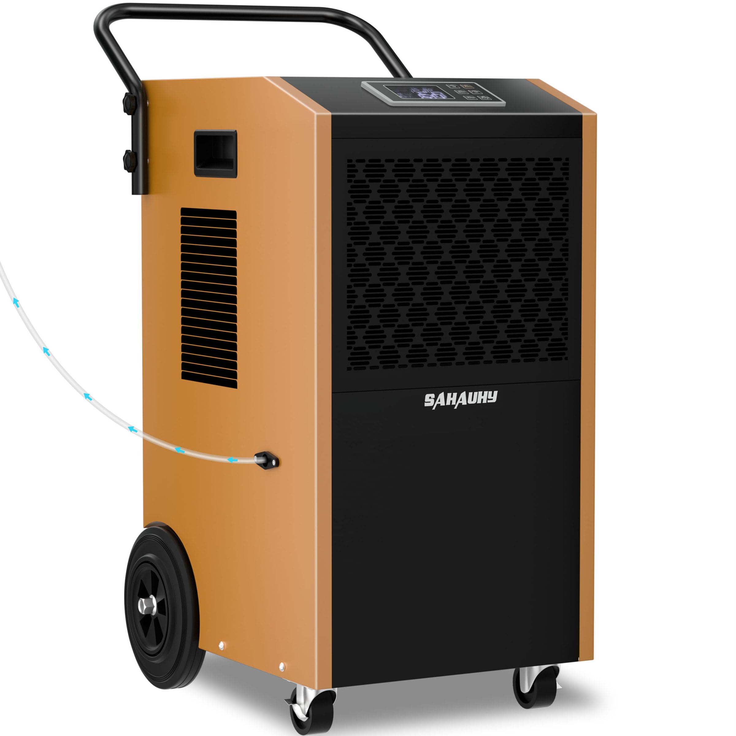 SAHAUHY 168 Pints Commercial Dehumidifier with Pump and Drain Hose for Basements Crawlspace Home and Large Spaces up to 7,200 Sq Ft,5 Years Warranty