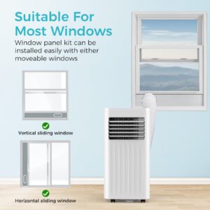 COWSAR 10,000 BTU Portable Air Conditioners, Portable AC Unit Cools Up to 450 Sq.ft with Remote, 4 Modes Room Air Conditioners with Digital Display/Swivel Wheels/Installation Kits/24H Timer, White