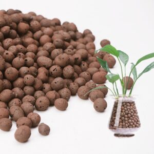 pulovin 2.5 lbs leca balls for indoor plants, 4-16mm clay pebbles for plants hydroponic, aquaponics, natural leca balls for soil root development, orchid potting mix