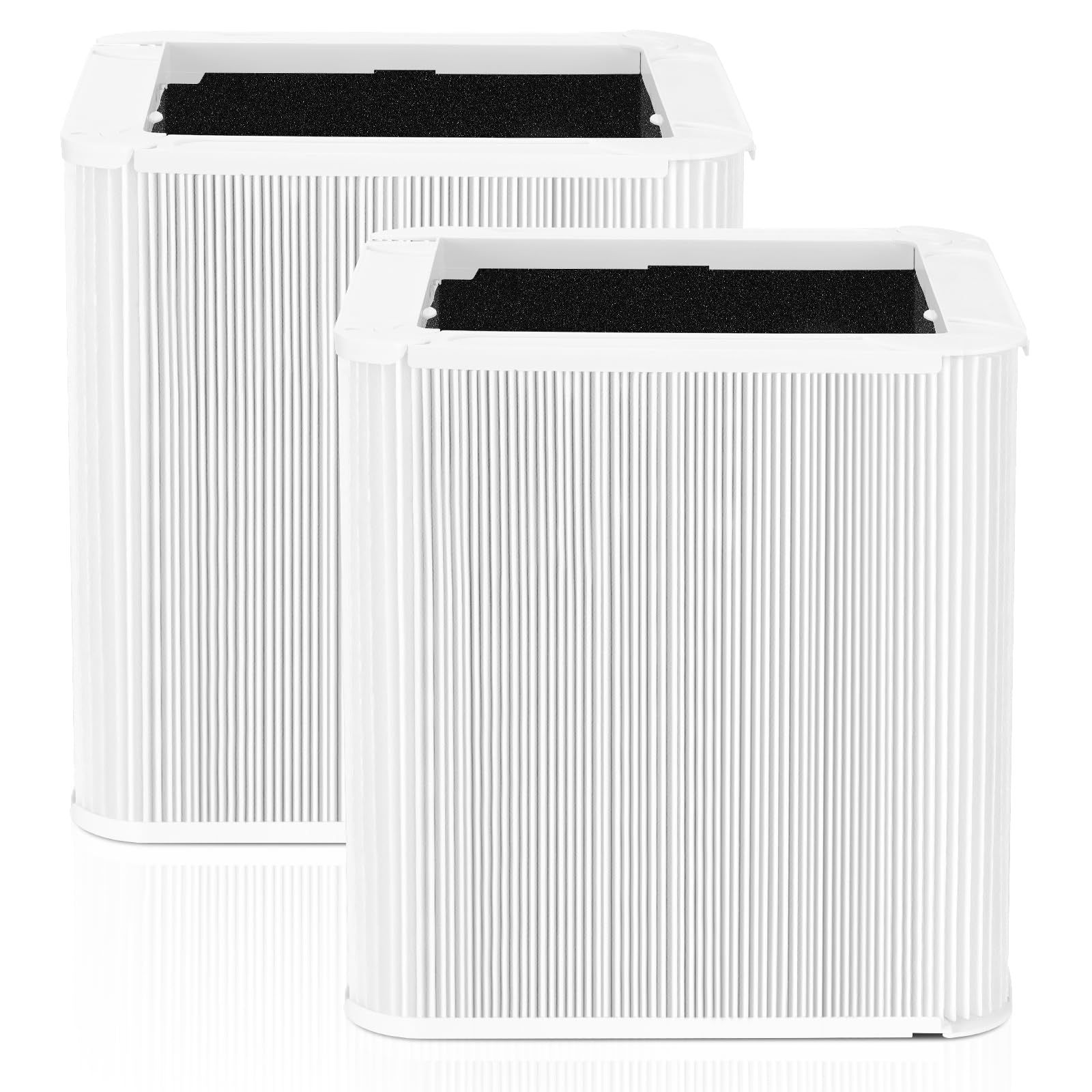 2-Pack Blue Pure 211+ Replacement Filter Compatible with Blueair Blue Pure 211+ Air Cleaner Purifier, Foldable Particle & Activated Carbon Filter fits for Blue Pure 211+ Air Purifier