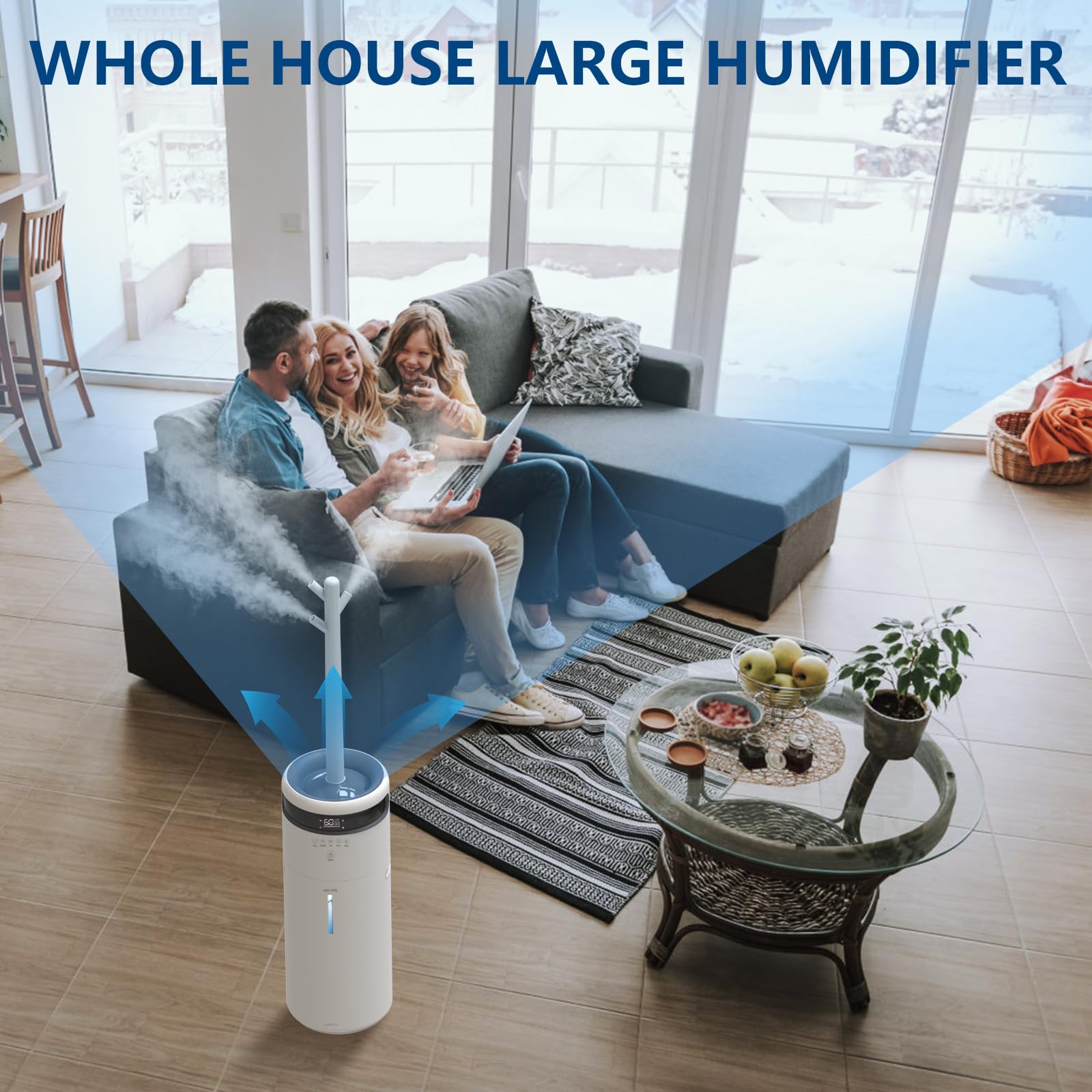 Humidifiers 4.5Gal/17L Humidifier Large Room Top Fill Large Humidifiers for Home 2000 sq ft with Remote Control Large Room Humidifier Quite Whole House Humidifier for Bedroom Tower Humidifier Plant