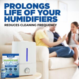 [2 Pack] Humidifier Drops for Cleaning - Food Grade Humidifier Cleaner Slows Buildup & Scaling - Cleans & Deodorizes Water - Suitable for All Humidifier Models - 200+ Day Supply - Made in USA