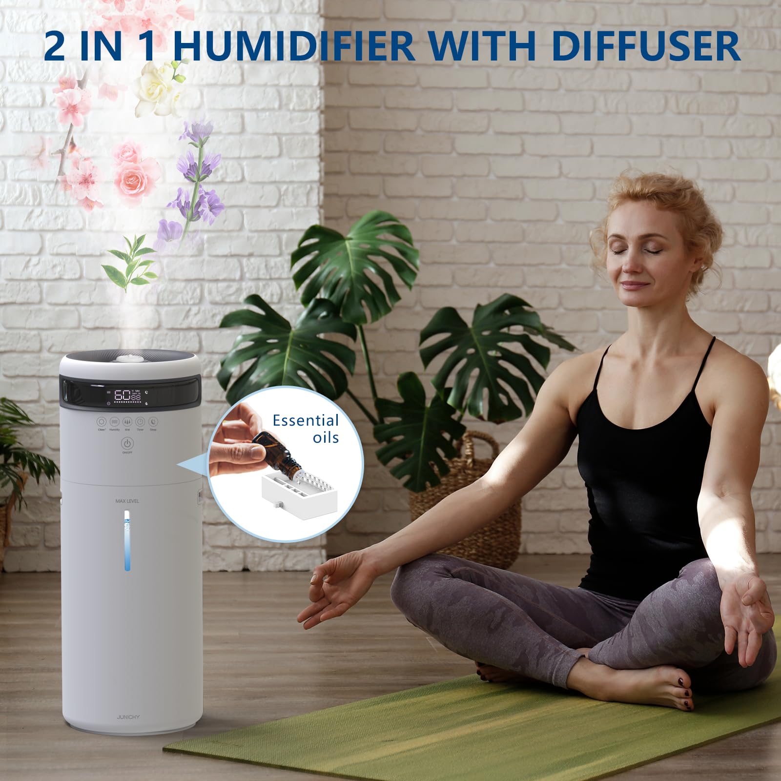 Humidifiers 4.5Gal/17L Humidifier Large Room Top Fill Large Humidifiers for Home 2000 sq ft with Remote Control Large Room Humidifier Quite Whole House Humidifier for Bedroom Tower Humidifier Plant