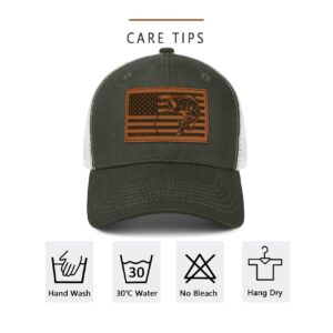 Fishing Hat Fishing Gifts for Men Bass Fish Flag Hat Father's Day Christmas Birthday Gifts for Dad Husband Grandpa Trucker Hat Snapback Baseball Cap