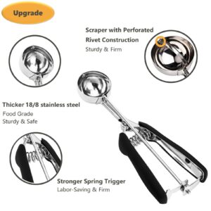 Cookie Scoop, Ice Cream Scoop, 1Tbsp/15 ml/0.5oz Cookie Scoops for Baking, 18/8 Stainless Steel Cookie Scooper for Baking, Ice Cream Scooper with Trigger Release, Cookie Dough Scoop with Non-slip Grip