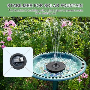 Yzert Solar Fountain 2024 Upgraded High Efficiency Glass Solar Panel, Solar Bird Bath Fountains with Flower No Battery,Solar Water Pump Fountain for Bird Bath Garden Small Ponds Outdoor Décor(Black)