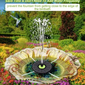 SZMP Solar Fountain 3.5W Bird Bath Fountains with Tender Green Flower 2024 Upgraded 100% Glass Panel, Solar Fountain Pump with 7 Nozzles, Solar Water Fountain for Hummingbirds, Garden, Pond (Black)