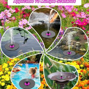 SZMP Solar Fountain 3.5W Bird Bath Fountains with Rosy Flower 2024 Upgraded 100% Glass Panel, Solar Powered Water Fountain with 7 Nozzles, Solar Fountain Pump for Pool, Pond, Garden, Outdoor (Black)