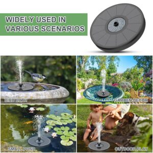 Yzert Solar Fountain 2024 Upgraded High Efficiency Glass Solar Panel, Solar Bird Bath Fountains with Flower No Battery,Solar Water Pump Fountain for Bird Bath Garden Small Ponds Outdoor Décor(Black)