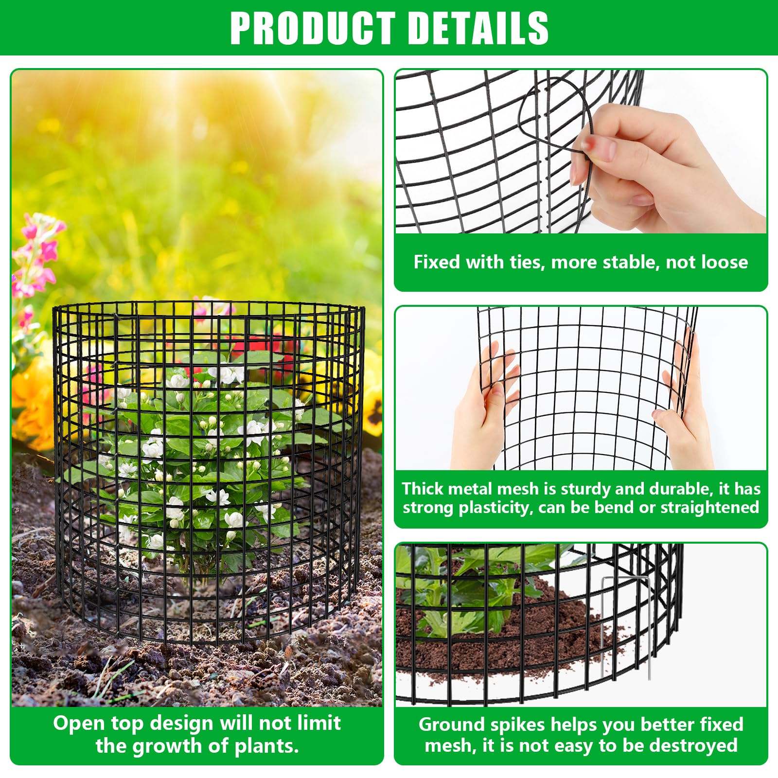 5 Pack Plant Protector from Animals, 13x12 inch Wire Plant Cages Mesh Plant Cage Garden Plant Protector, Sturdy Bunny Barricades Chicken Wire Cloche Plant Protectors for Keeping Bunny Animals Out