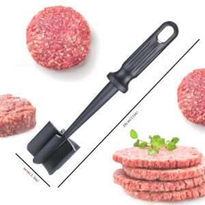 Meat Chopper for Ground Beef, JJOO Heat Resistant Hamburger Meat Chopper, Nylon 5 Curved Blades Ground Beef Smasher, Non-Stick Meat Masher, Mix and Chop Kitchen Tool (Black)