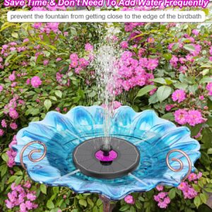 SZMP Solar Fountain 3.5W Bird Bath Fountains with Rosy Flower 2024 Upgraded 100% Glass Panel, Solar Powered Water Fountain with 7 Nozzles, Solar Fountain Pump for Pool, Pond, Garden, Outdoor (Black)