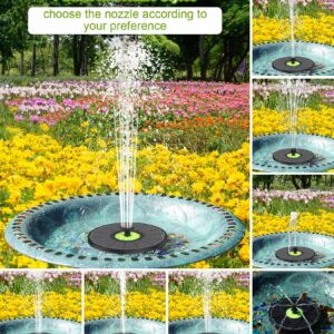 SZMP Solar Fountain 3.5W Bird Bath Fountains with Tender Green Flower 2024 Upgraded 100% Glass Panel, Solar Fountain Pump with 7 Nozzles, Solar Water Fountain for Hummingbirds, Garden, Pond (Black)