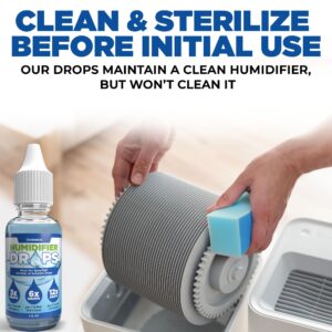 [2 Pack] Humidifier Drops for Cleaning - Food Grade Humidifier Cleaner Slows Buildup & Scaling - Cleans & Deodorizes Water - Suitable for All Humidifier Models - 200+ Day Supply - Made in USA