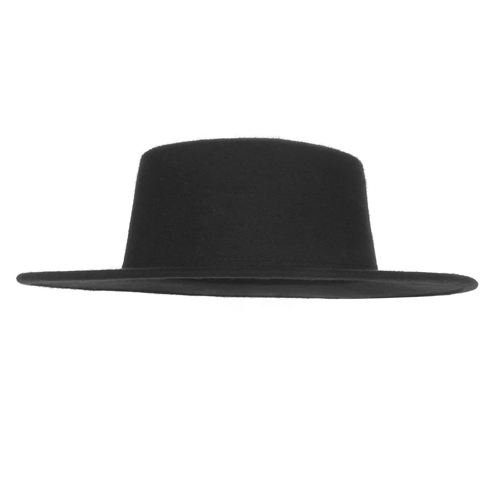 GEMVIE Women Men Wool Cowboy Hat Wide Brim Fedora Cowgirl Hat Party Church Derby Hat/Black Fedora hat1