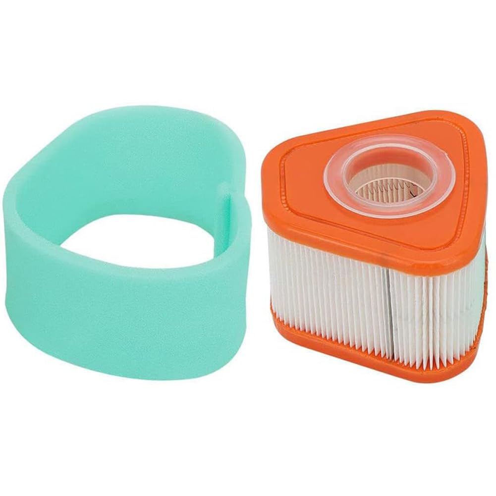 Annolai 595853 597265 Air Filter for BS 595853 597265 115P02 115P05 123P02 123P07 123P0B 123P32 125P02 125902 w Spark Plug, Pack of 2