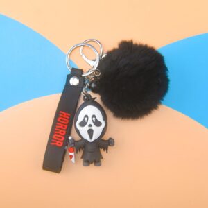 RUPUDDT Men Women Horror Movie Key Chains Boys Girls Kids Halloween Small Bell Keyrings for Party Favor K03