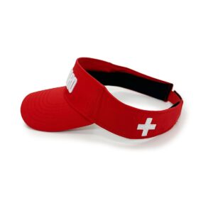 Lifeguard Visor - Velcro Strap - Adjustable - Water Resistant - Work Uniform - One Size Fits All (US, Alpha, One Size, Red)