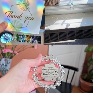 Thank You Gifts for Women, Sun Catcher Gift with Engraved Thank You Message, Hanging Crystal Suncatcher Ornament for Window Rainbow Maker, Appreciation Gift, Gratitude Gifts for Friend Family Teacher