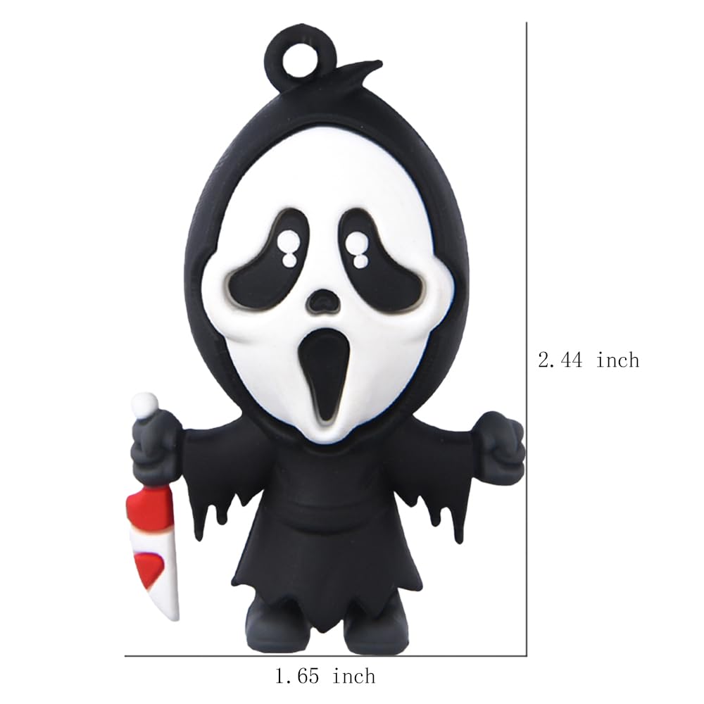 RUPUDDT Men Women Horror Movie Key Chains Boys Girls Kids Halloween Small Bell Keyrings for Party Favor K03