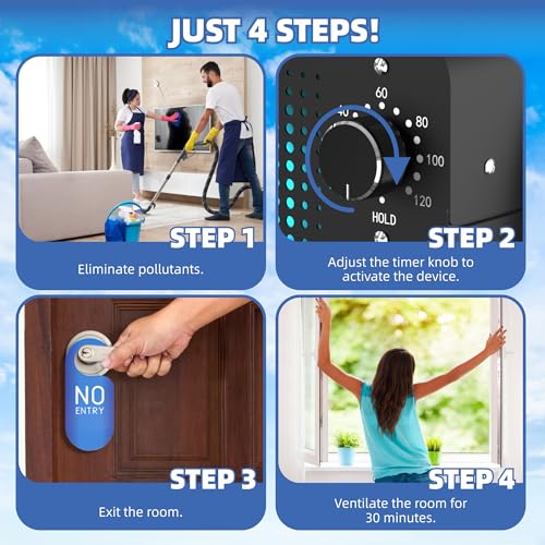 Ozone Generator 12,000mg/h - High Capacity Ozone Machine Odor Removal, Commercial Ozone Machine & Home Ozone Generator for Car, Rooms, Smoke and Pets - Qucship