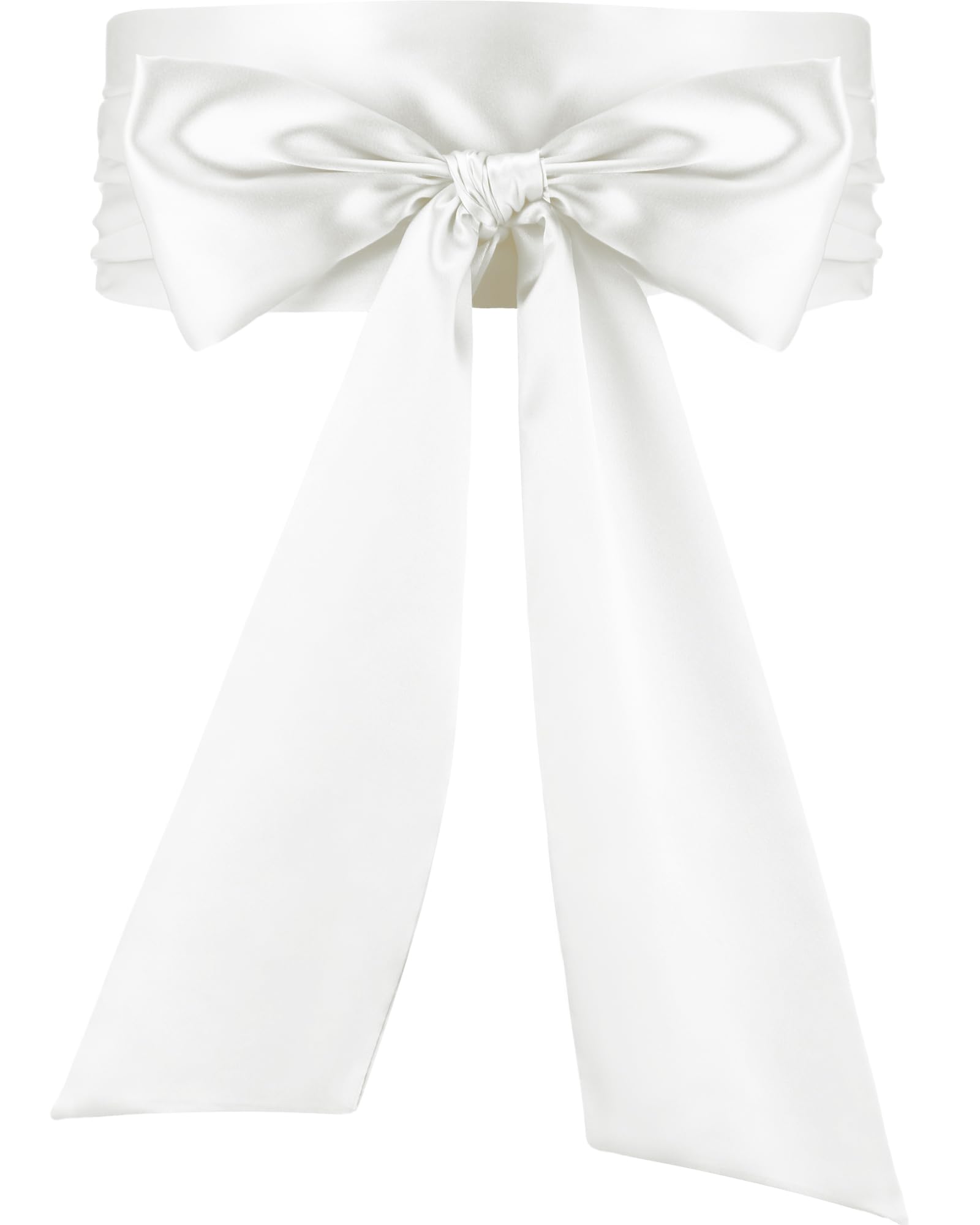 Glitopper Women Satin Waist Belts Dress Sash Waist Belt for Special Occasion Bridal Wedding Prom Formal 3.5'' Wide(White)