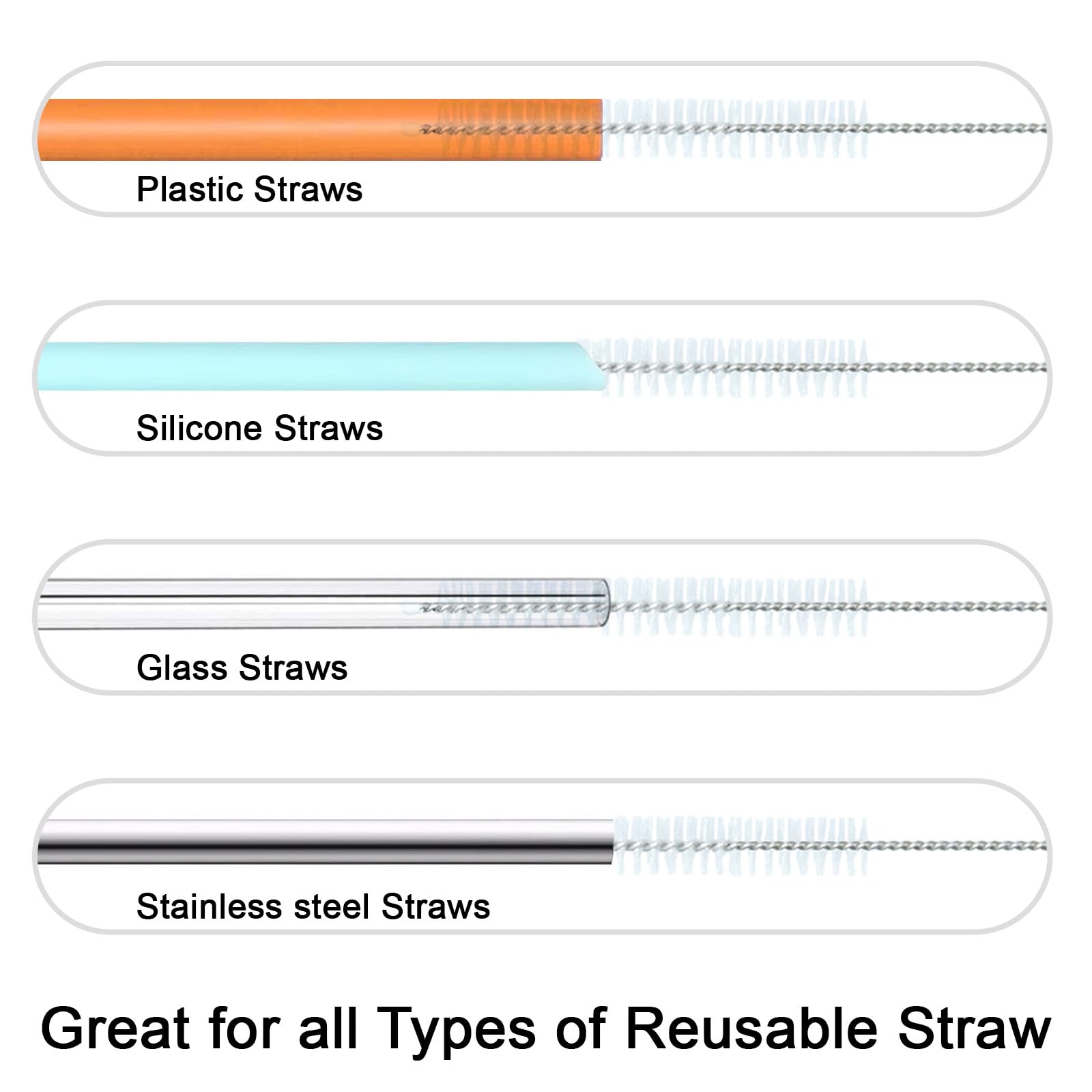 Straw Cleaner Brush for Stanley 40 30oz Straws,Straw Cleaner for Simple Modern Straw, 10 Pack Cleaning Brush,Straw Cleaner Brush Extra Long 12.4 Inch for Stainless, Silicone, Glass and Plastic Straws