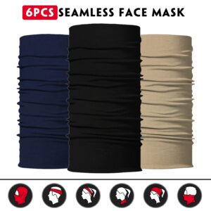 Neck Gaiter for Men Women Headwear Bandana Head Wrap Face Scarf Mask Cover Warmer Balaclava-Seamless & Versatile (A-Classic Solid 1)