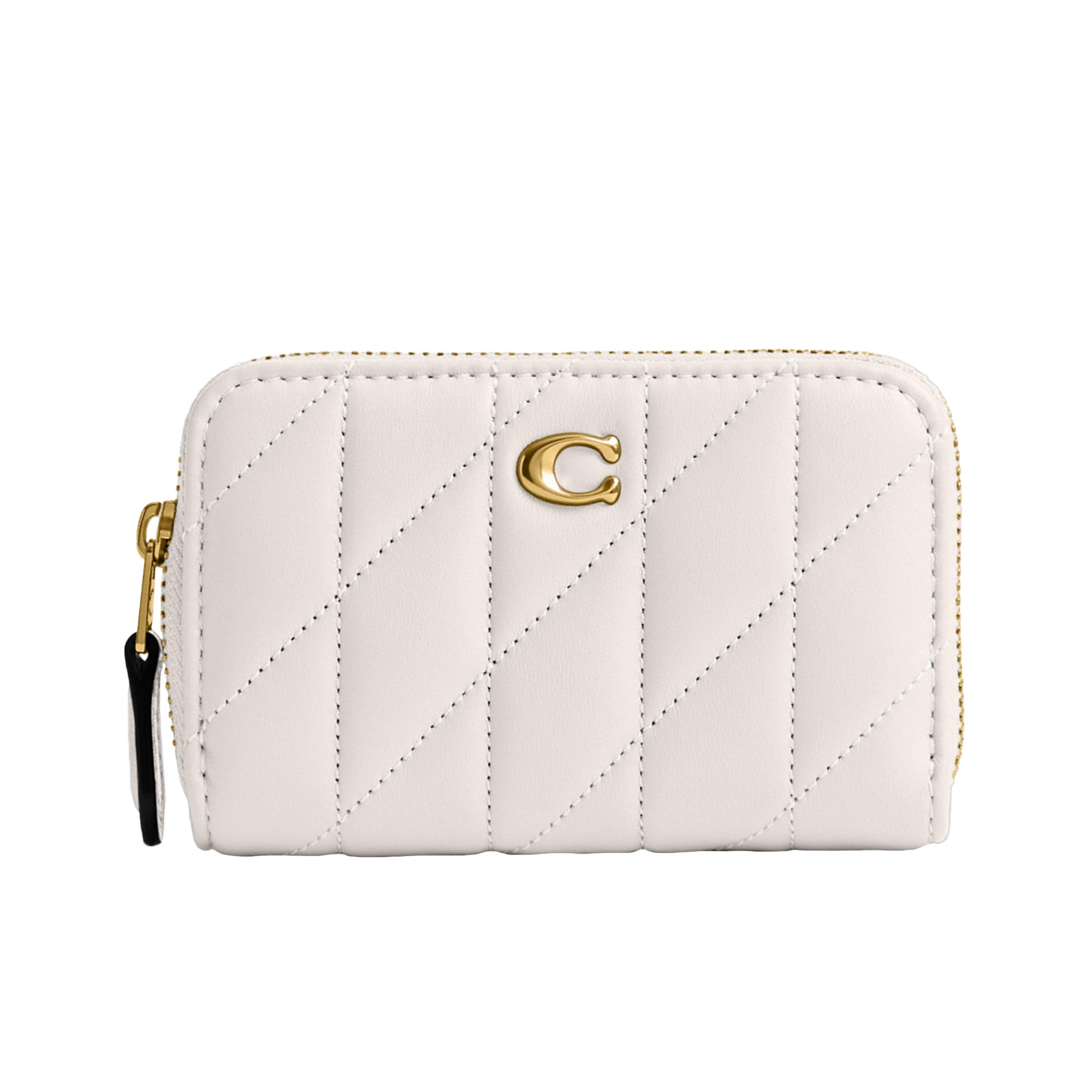 Coach Small Zip Around Card Case, Chalk