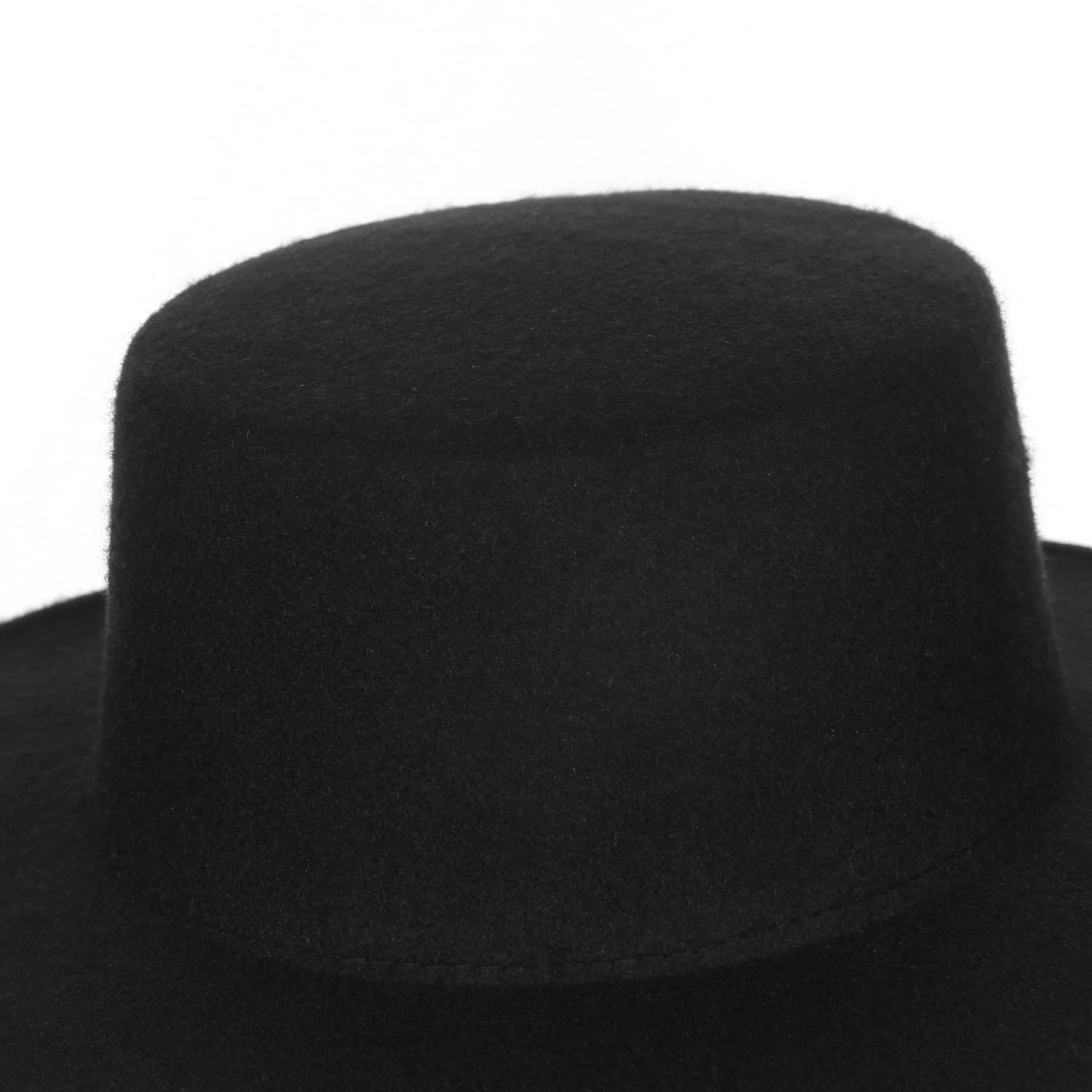 GEMVIE Women Men Wool Cowboy Hat Wide Brim Fedora Cowgirl Hat Party Church Derby Hat/Black Fedora hat1