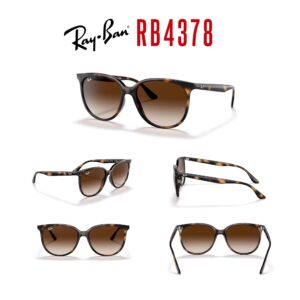 Ray-Ban RB4378 710/13 54MM Havana/Brown Gradient Square Sunglasses for Women + BUNDLE With Designer iWear Complimentary Eyewear Kit