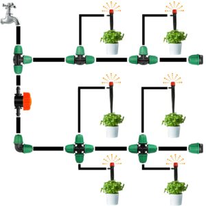 Gardrip 1/4" Drip Irrigation Valve：25 Pack Drip Irrigation Shut Off Switch Valve Fits 1/4 Inch Drip Irrigation Tubing Drip Line Cut Off Valve for Garden Lawn Irrigation System