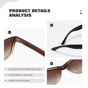 Highyou Polarized Sunglasses Women Men Trendy Classic Fashion Retro Driving shades Sun Glasses (Black+Double Brown)