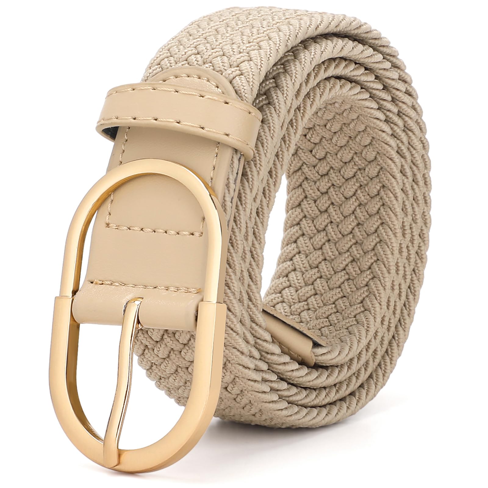 WHIPPY Braided Woven Stretch Belt Women Men Web Casual Unisex Mixed Color Woven Elastic Golf Belts for Jeans Pants S