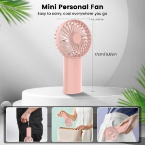 Portable Handheld Fan,3 Speeds Powerful Personal Fan with Flashlight, USB Rechargeable 2400mAh Battery Operated Fan for 3-15 hours, Mini Pocket Fan for Travel, Outdoor, Office