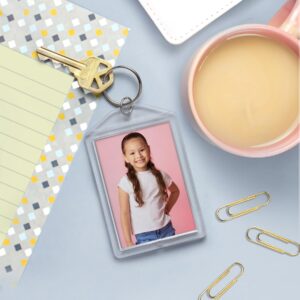 Snapins 2" x 2.875" Clear Acrylic Photo Keychains - Pack of 5