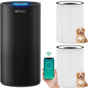 afloia air purifiers for home large room up to 1076 ft² with smart wifi black, 2 packs afloia pet allergy filter