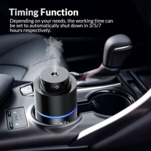 KQLKJ Portable Small Cool Mist Humidifiers, 300ML Quiet Mini Car Humidifier, 2 Mist Modes & Colorful Night Light - USB Personal Desktop Humidifier for Car, Travel, Plants, Office, Baby Room