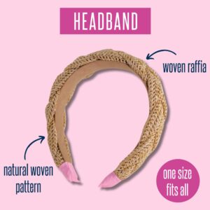 Lilly Pulitzer Women's Fashion Headband, Woven Raffia Hair Accessories for Teens and Adults, Natural