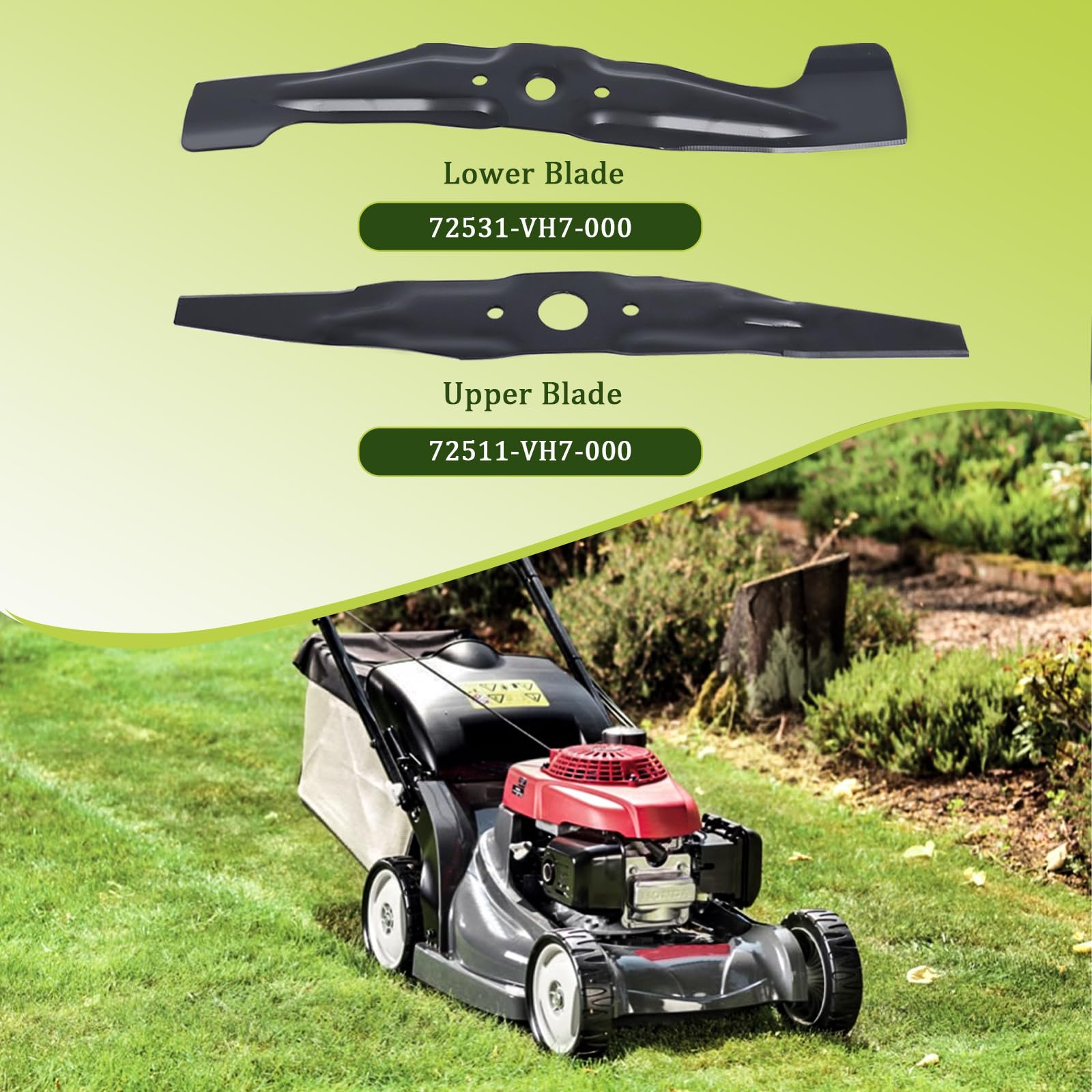 Zejoot 72531-VH7-000 & 72511-VH7-000 Lawn Mower Blade Set 21" for HRX217, HRX217K1, HRX217K2, HRX217K3, HRX217K4 Models MicroCut Twin Blades