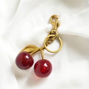 MINKARS Cherry Bag Charm, Cherry Keychain Accessory Purse Charm