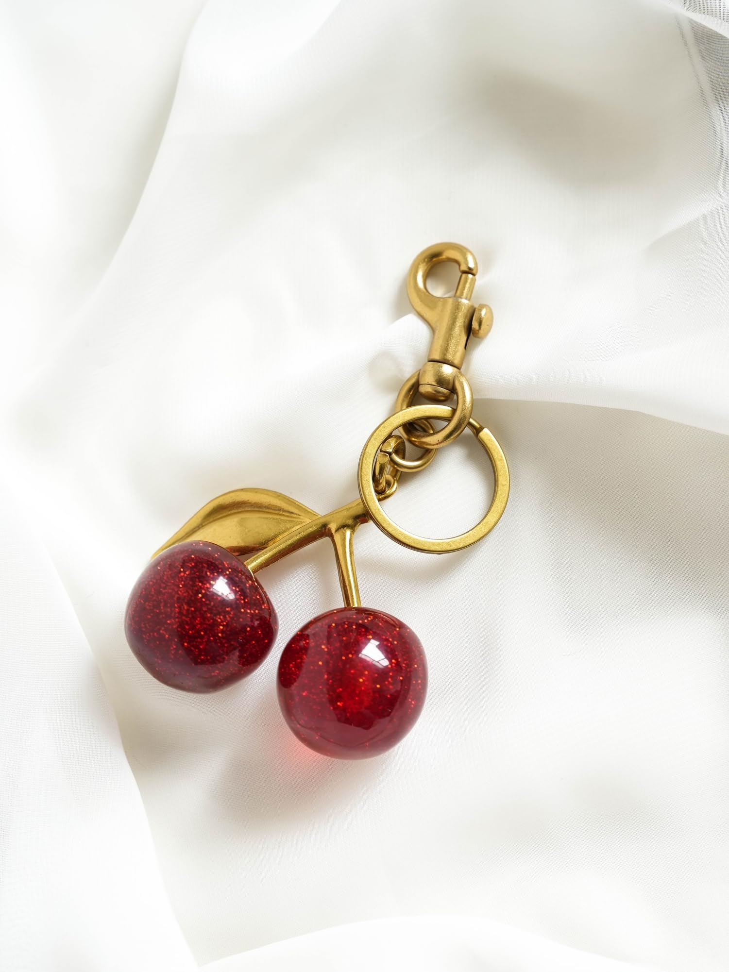 MINKARS Cherry Bag Charm, Cherry Keychain Accessory Purse Charm