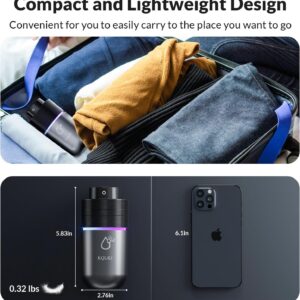 KQLKJ Portable Small Cool Mist Humidifiers, 300ML Quiet Mini Car Humidifier, 2 Mist Modes & Colorful Night Light - USB Personal Desktop Humidifier for Car, Travel, Plants, Office, Baby Room