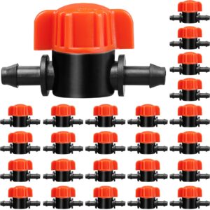 gardrip 1/4" drip irrigation valve：25 pack drip irrigation shut off switch valve fits 1/4 inch drip irrigation tubing drip line cut off valve for garden lawn irrigation system