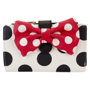 loungefly minnie rocks the dots classic flap wallet | minnie mouse wallets standard