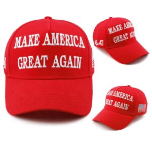 Puoyis Trump 45-47 MAGA Hat Trump 2024 Hat Make America Great Again Hat Embroidered Adjustable Baseball Cap