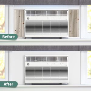 SZKXMJ Window Air Conditioner,Side Insulated Foam Panel, Summer/Winter Heat and Draft Insulating,One-Piece Full Surround Insulation Panels Window Seal (White)