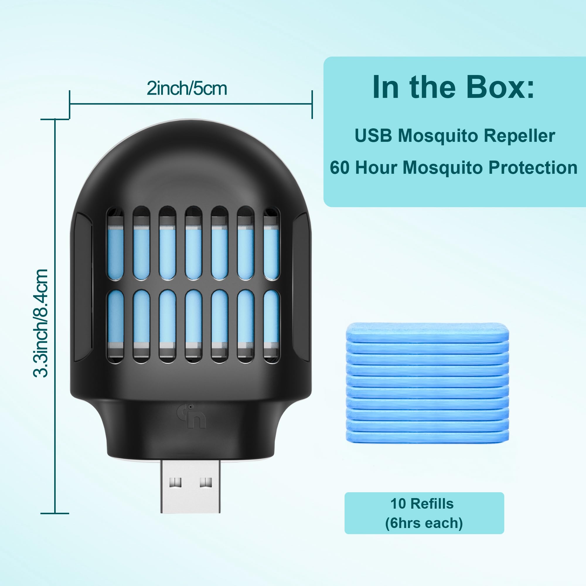 Moskiller Mosquito Repellent,Mosquito Repeller USB Powered Indoor Outdoor with 20' Mosquito Protection Zone